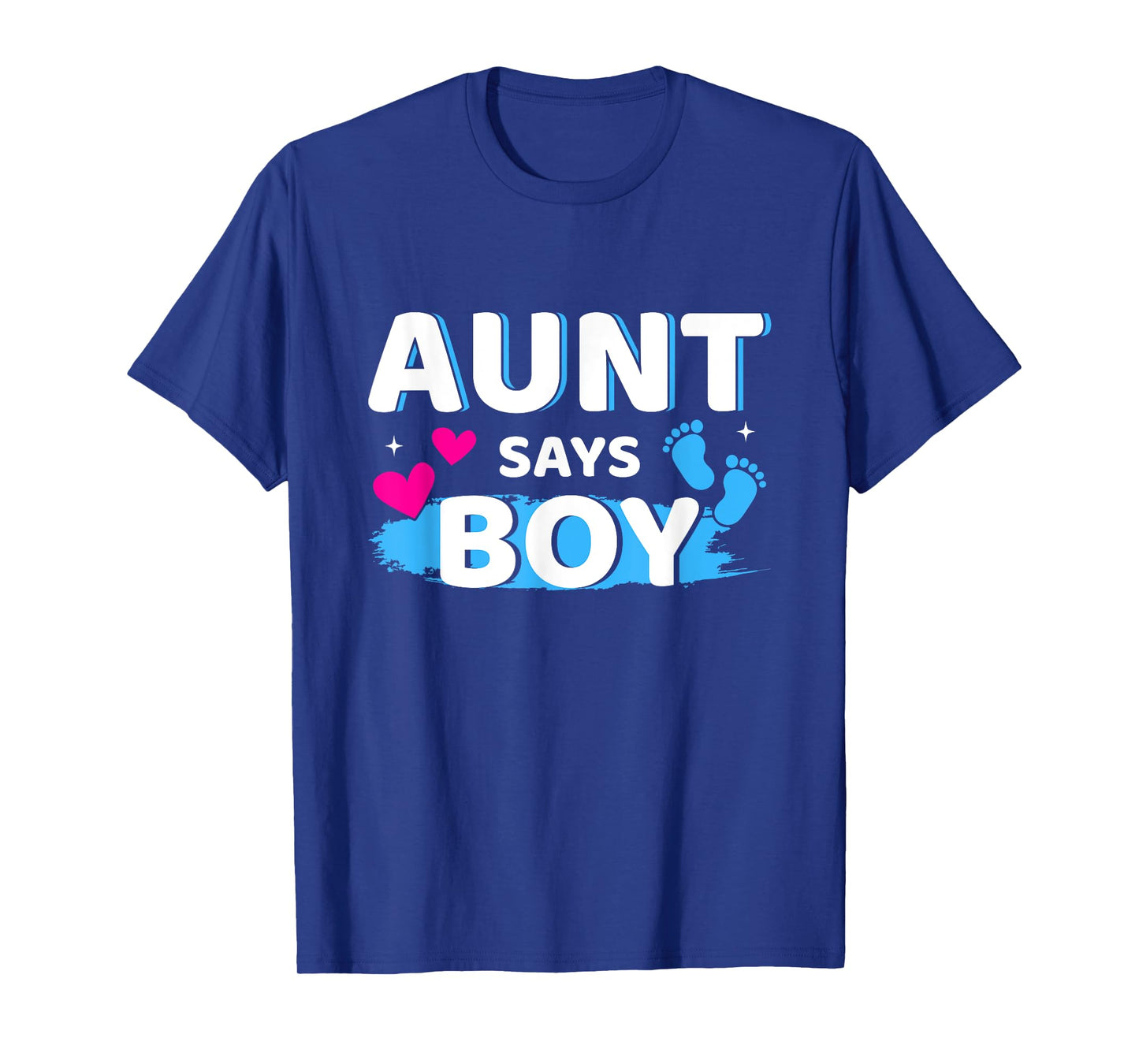 Gender reveal aunt says boy matching family baby party T-Shirt