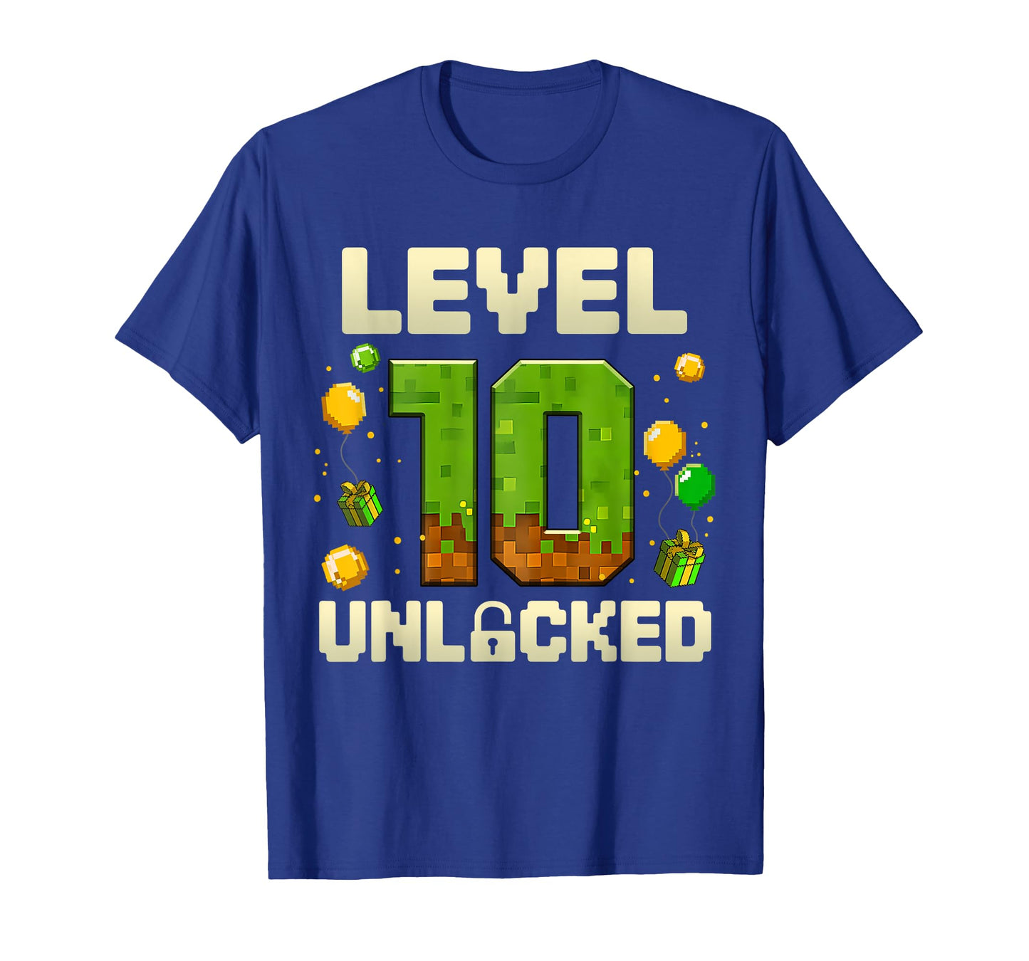 Birthday Boy Level 10 Unlocked 10th Birthday Game Pixel T-Shirt