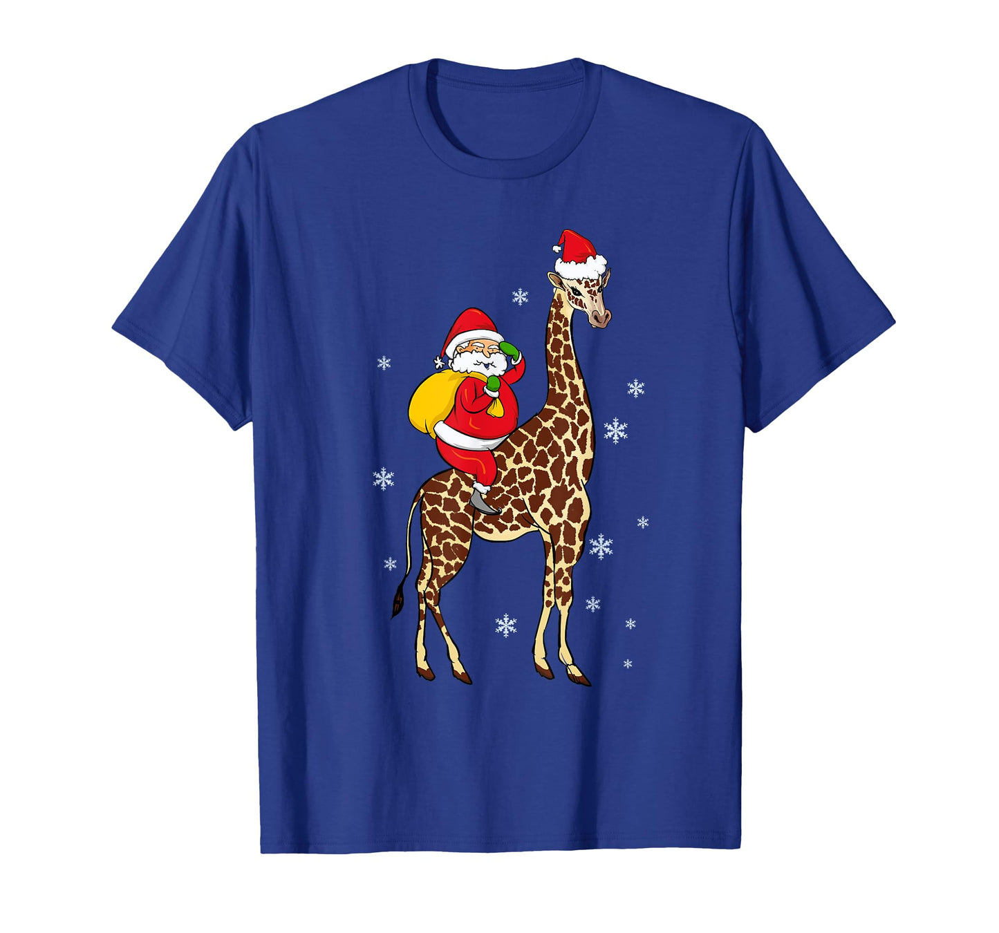 Funny Santa Giraffe Christmas Pajama Gift For Men Women Kids T-Shirt