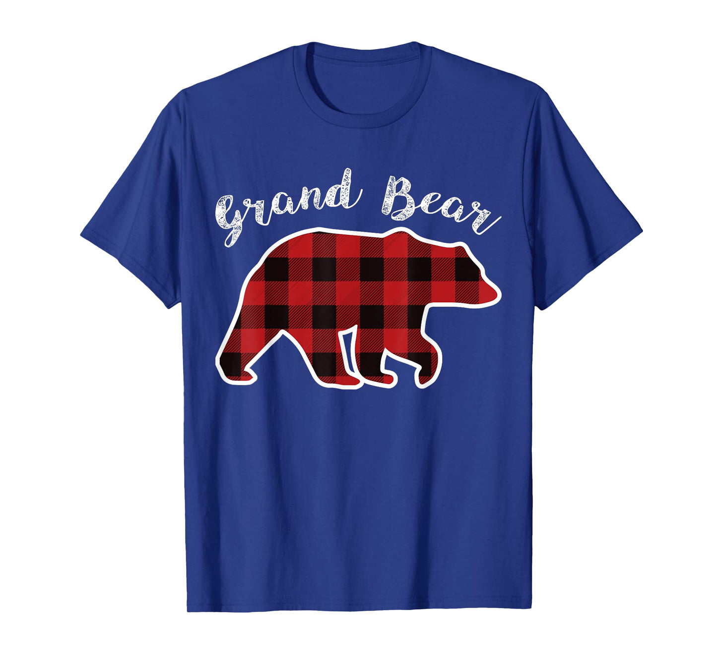 GRAND BEAR | Men Women Red Plaid Christmas PJ Family Pa Gift T-Shirt