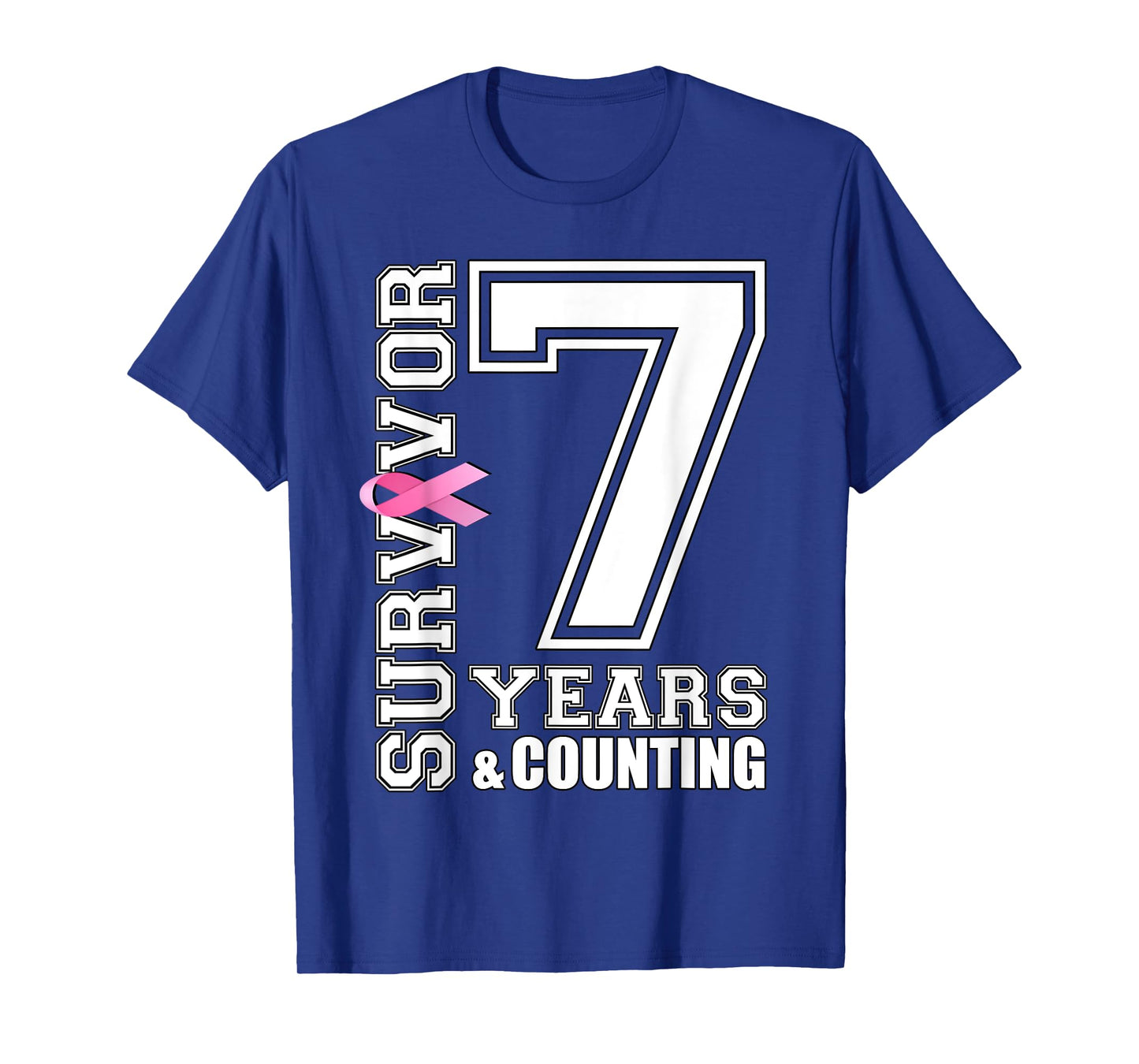7 Years Breast Cancer Survivor Pink Ribbon Gifts For Women T-Shirt