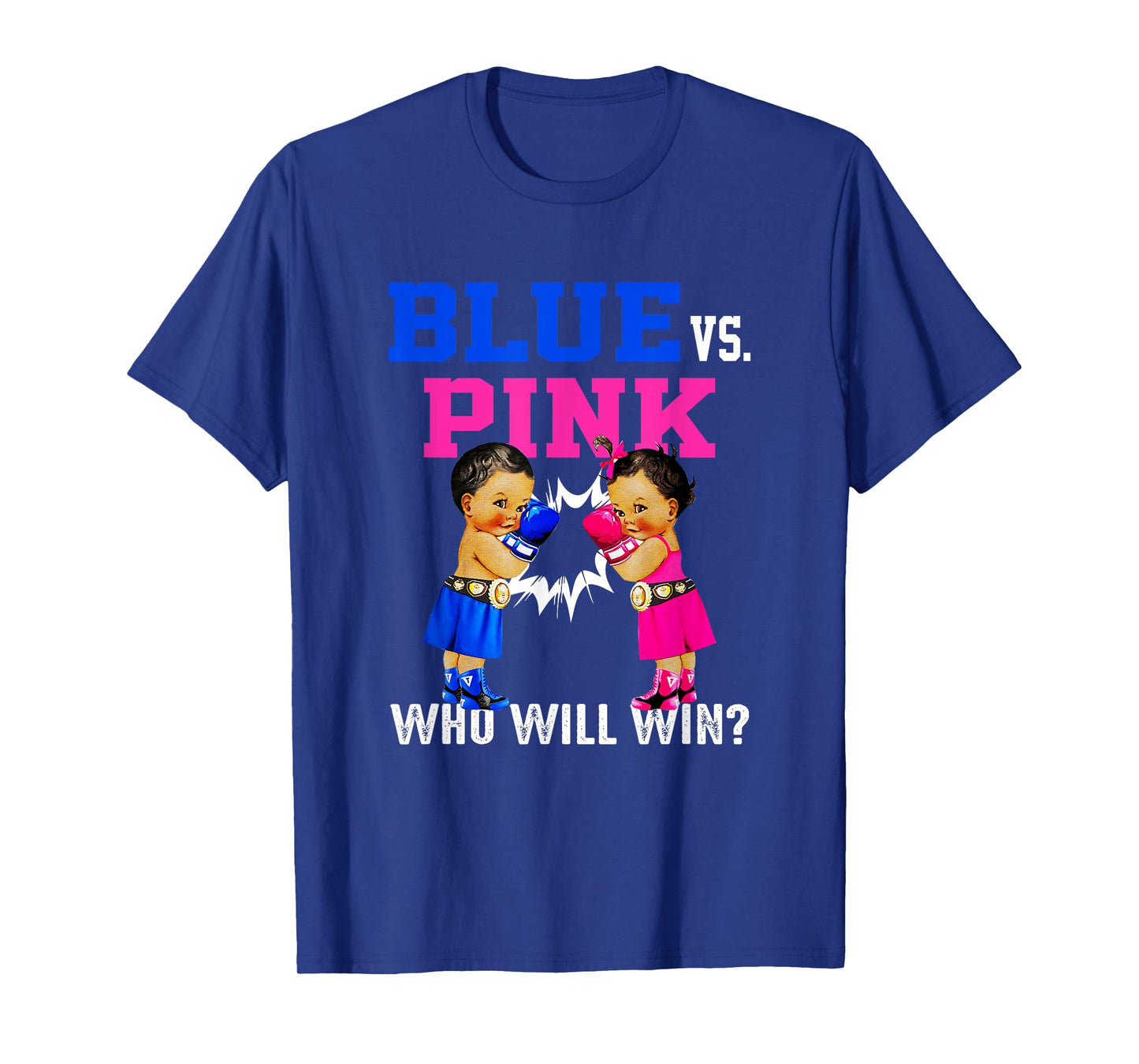 Gender Reveal Blue vs Pink Ethnic Boxing Babies Boy Or Girl T-Shirt