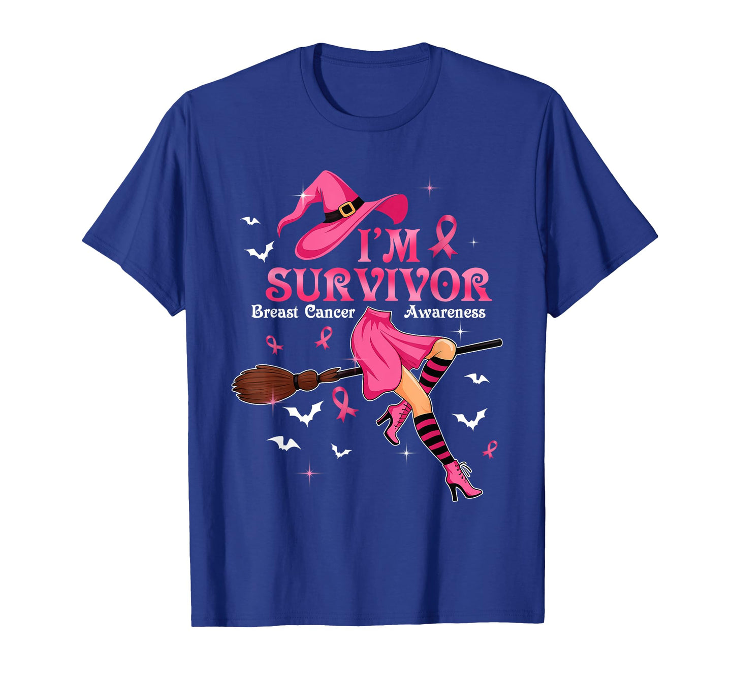 Witch I'm A Survivor Halloween Breast Cancer Awareness Women T-Shirt