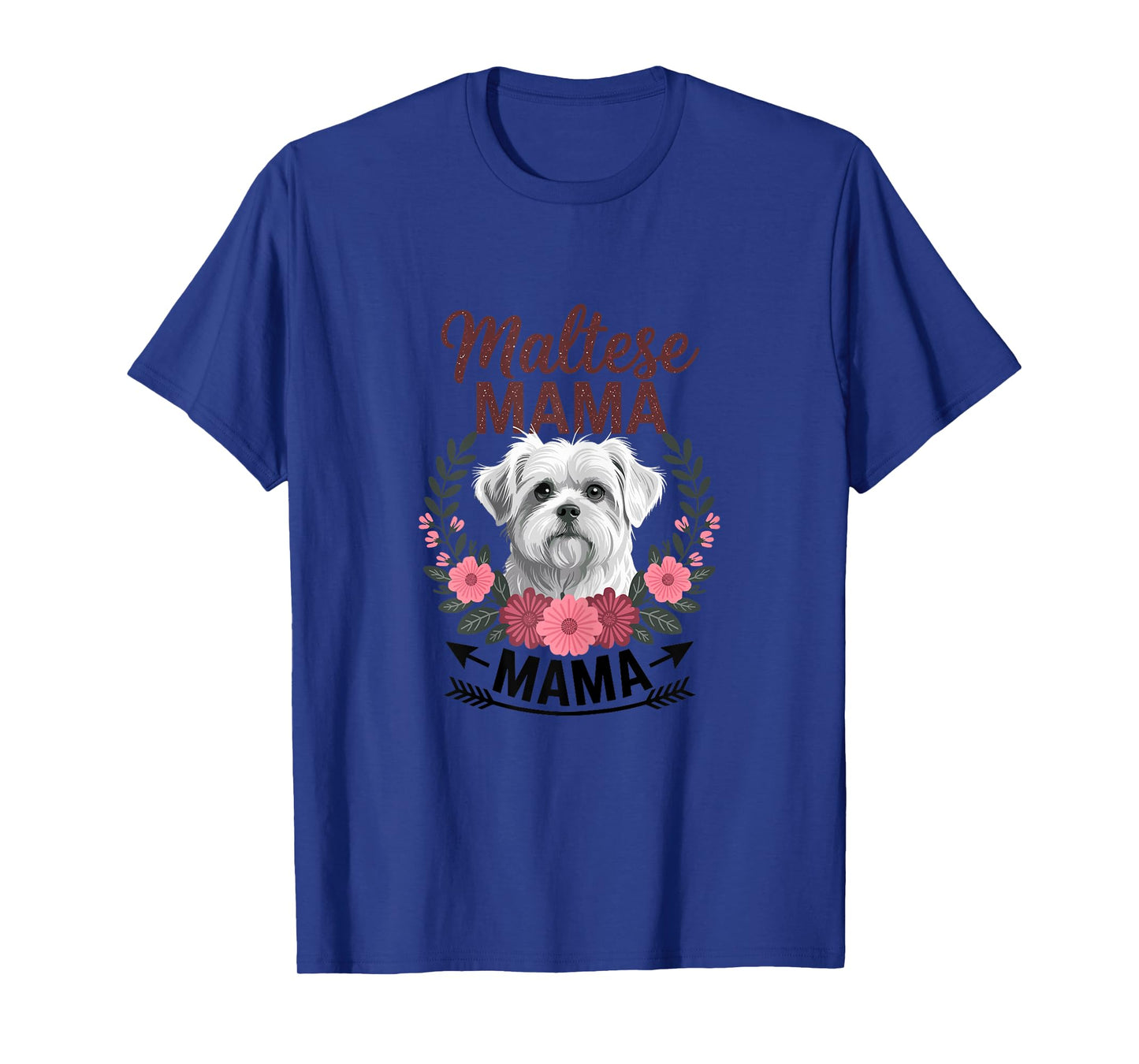 Maltese Mama Floral Dog Lover Women T-Shirt
