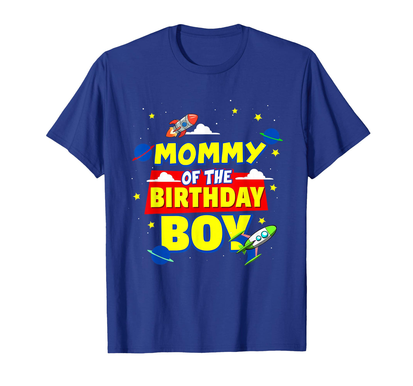Mommy Of The Birthday Astronaut Boy Outer Space Theme Party T-Shirt
