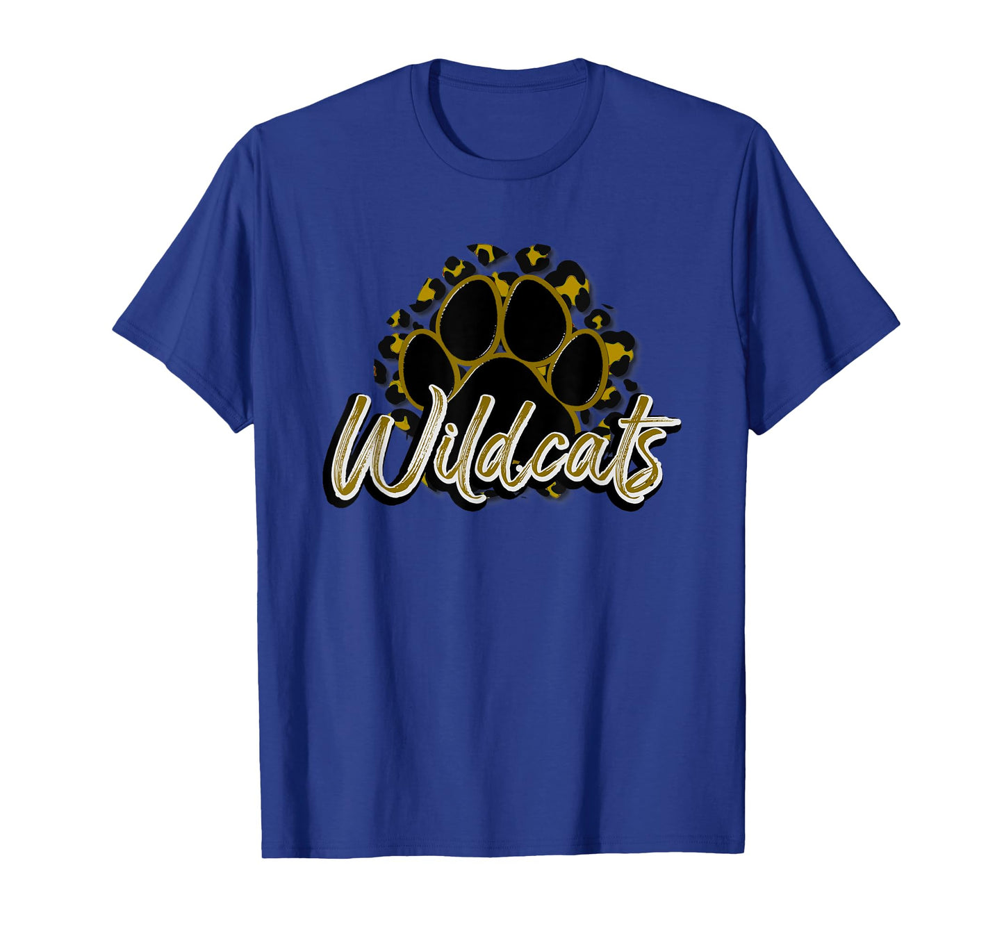 Wildcats Gold Black Cheetah School Sports Fan Team Spirit T-Shirt