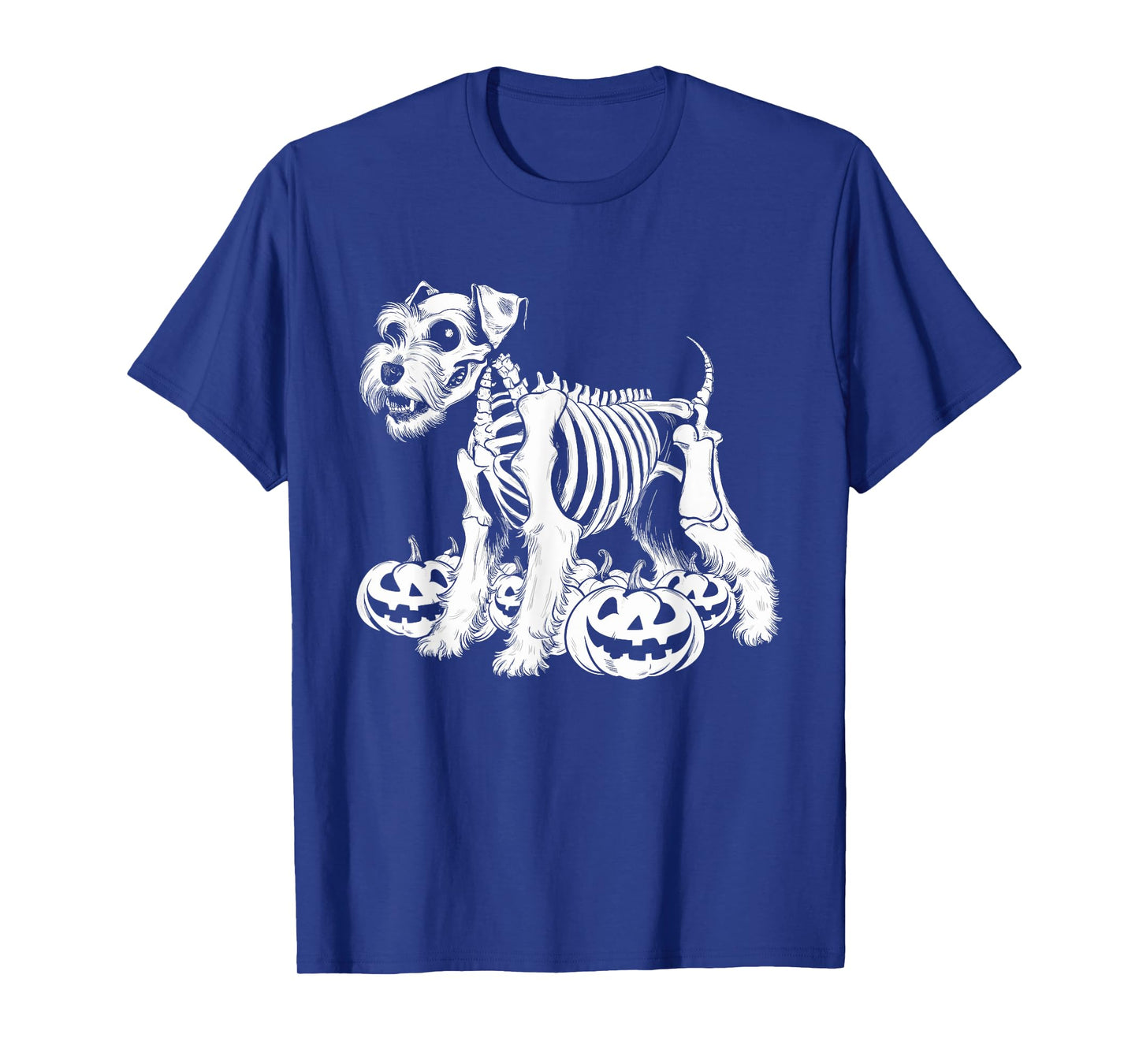 Miniature Schnauzer Skeleton Birthday Halloween Mens Womens T-Shirt