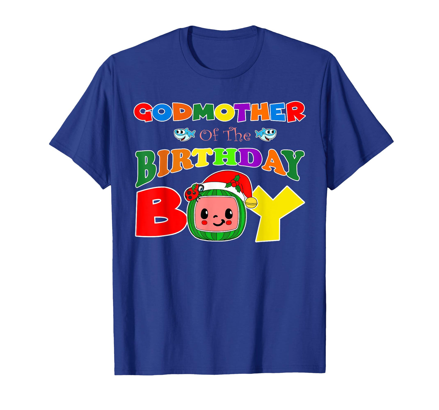Godmother Of The Birthday Boy Funny Melon Family Matching T-Shirt