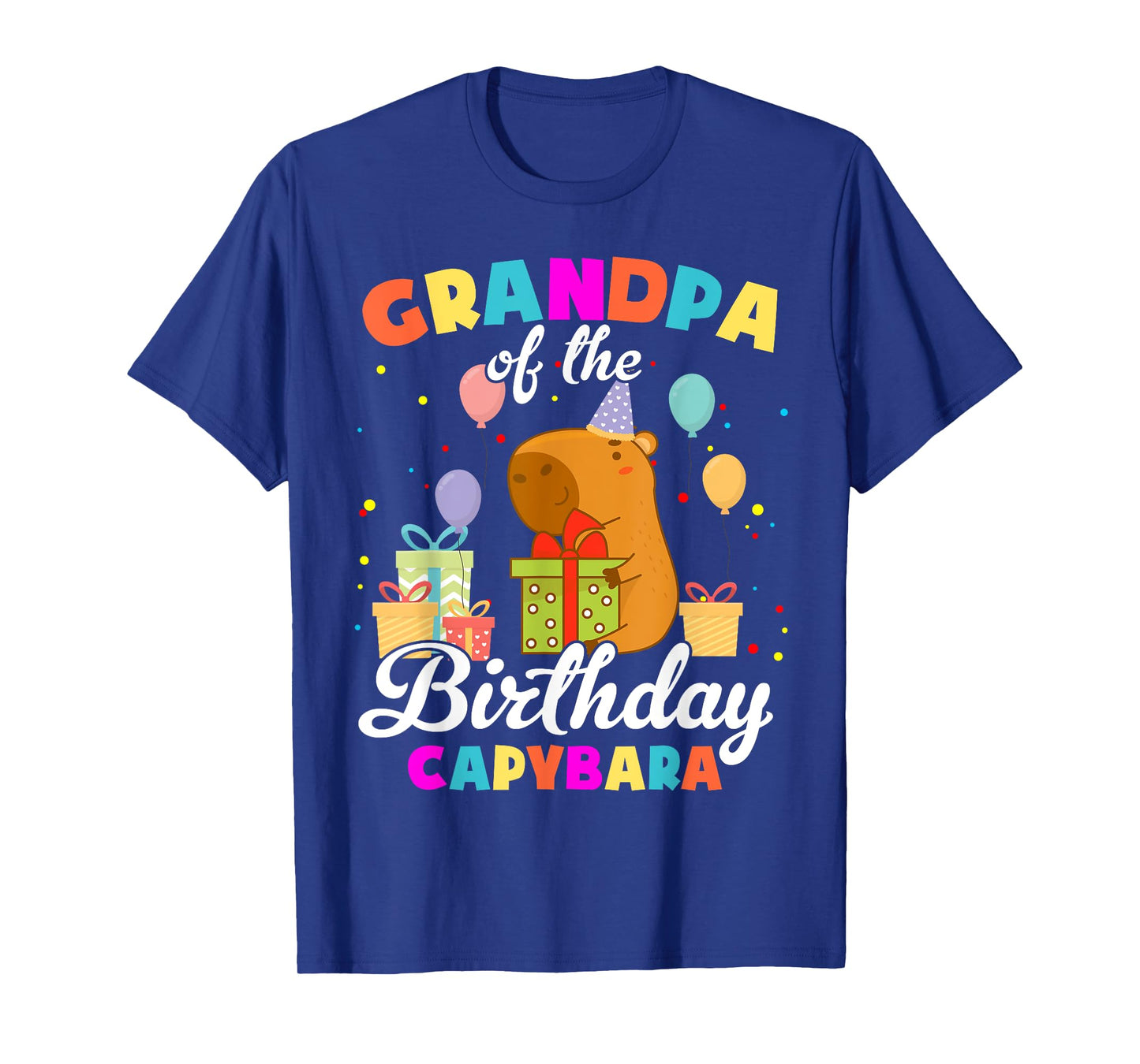 Grandpa Of The Birthday Capybara Family Party T-Shirt