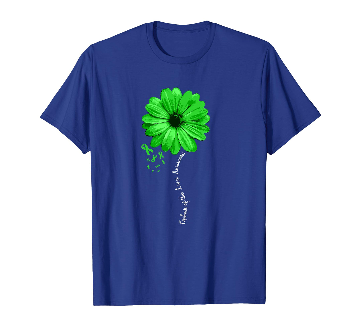 Cirrhosis of the Liver Awareness Products Unisex-Adults Black Floral T-Shirt