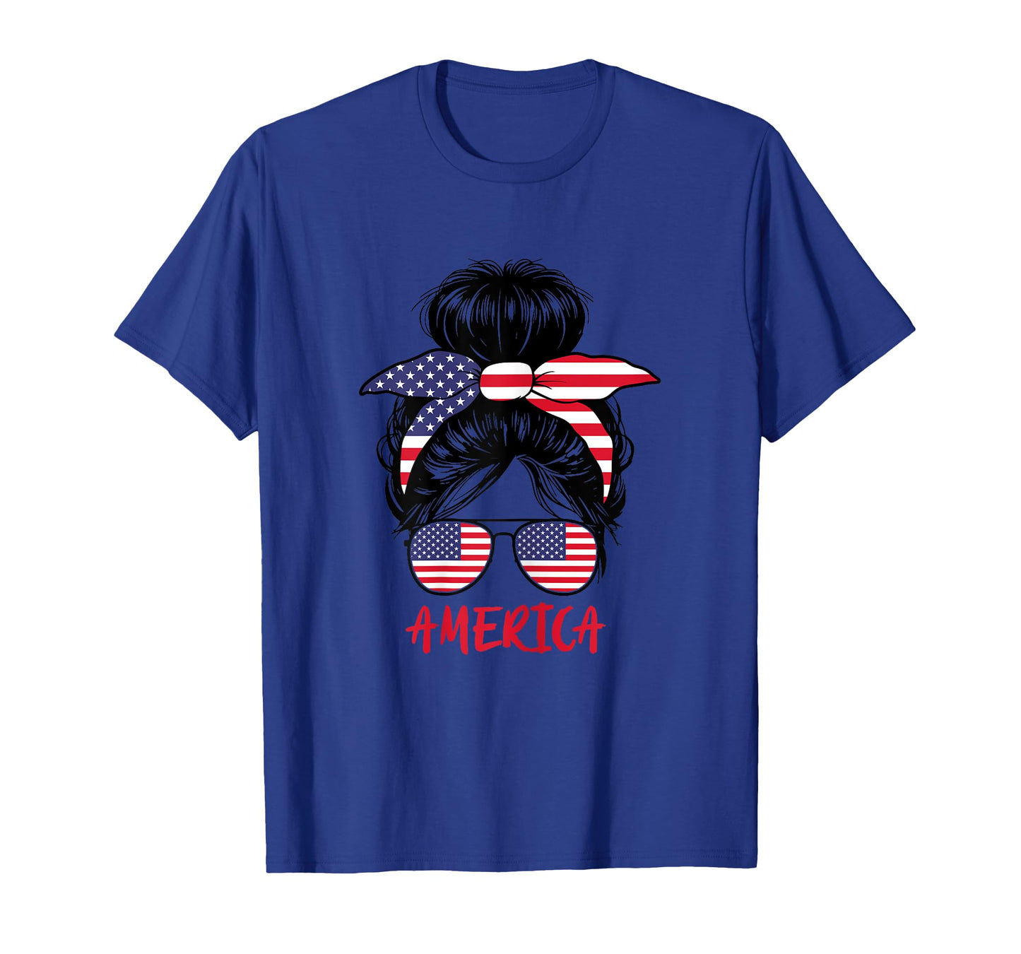 American Girl United States Woman Proud America Flag T-Shirt