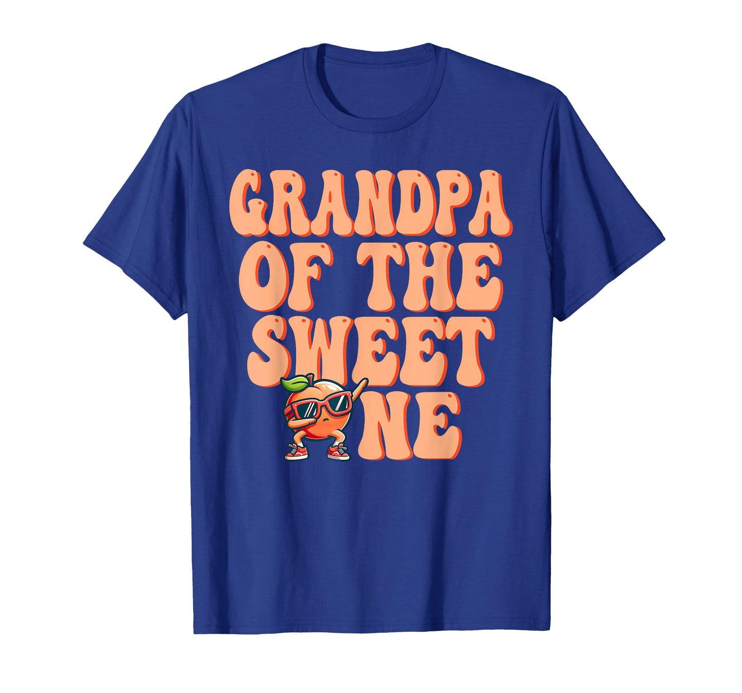 Grandpa of The Sweet One Peach 1st Birthday on Peach T-Shirt