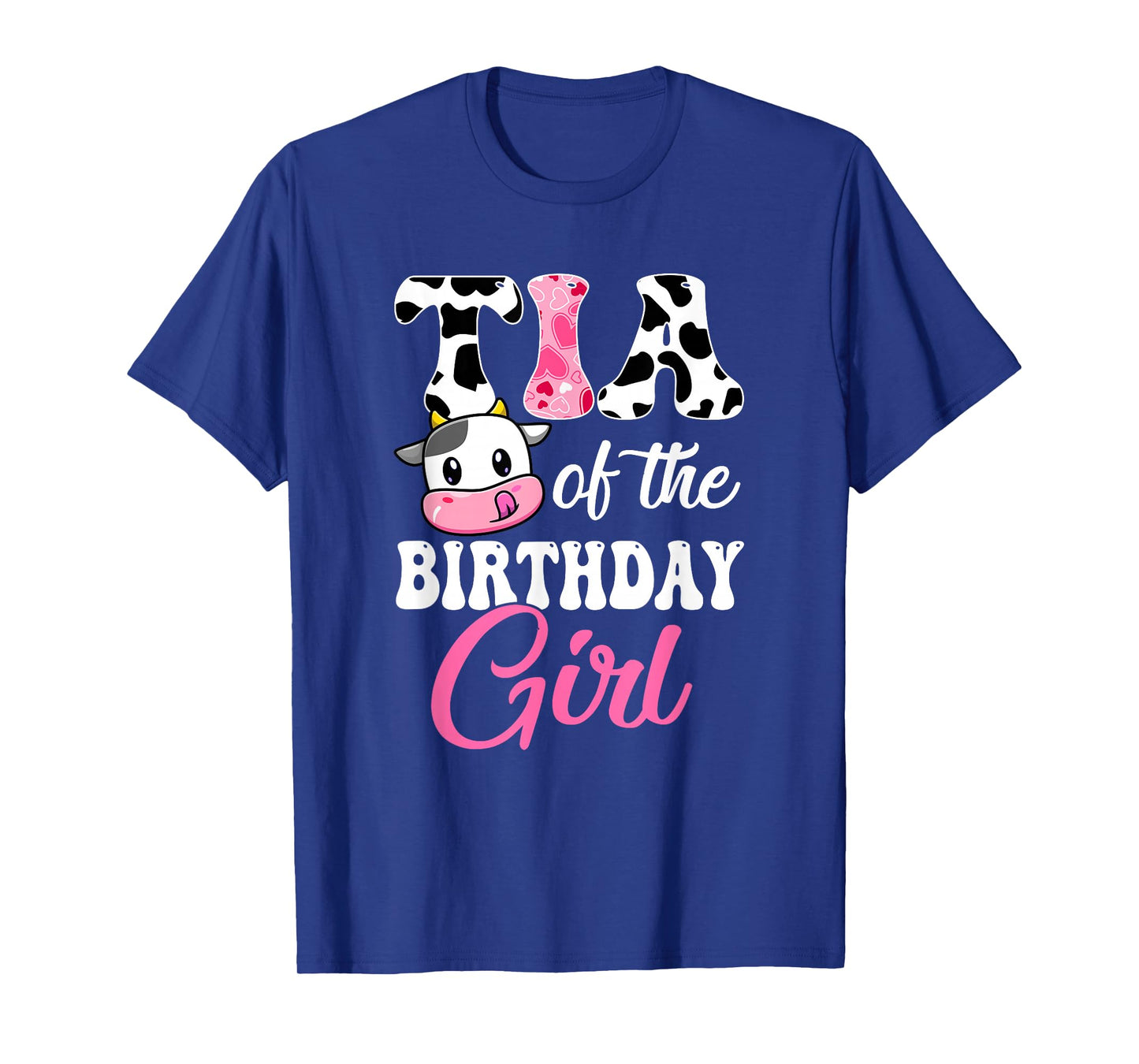Tia Of The Birthday Girl Farm Cow 1St Birthday Girl T-Shirt