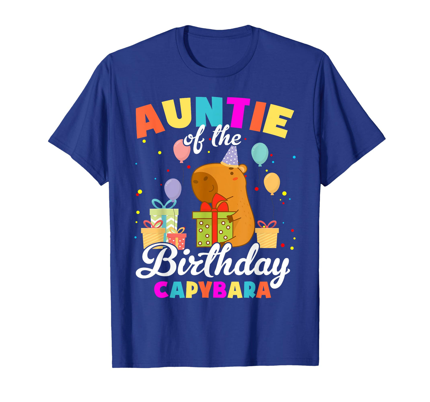 Auntie Of The Birthday Capybara Family Party T-Shirt