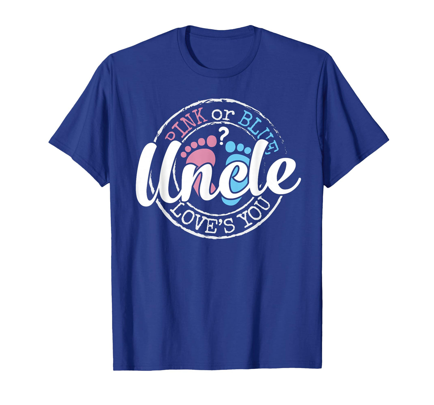 Gender Reveal Uncle Gifts Uncle To Be Pink Blue Baby Shower T-Shirt