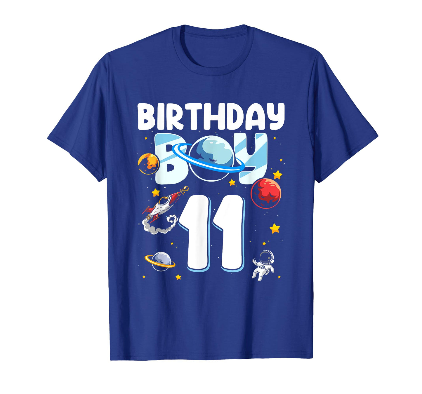 11th Birthday Boy 11 Years Old Astronaut Family Space T-Shirt