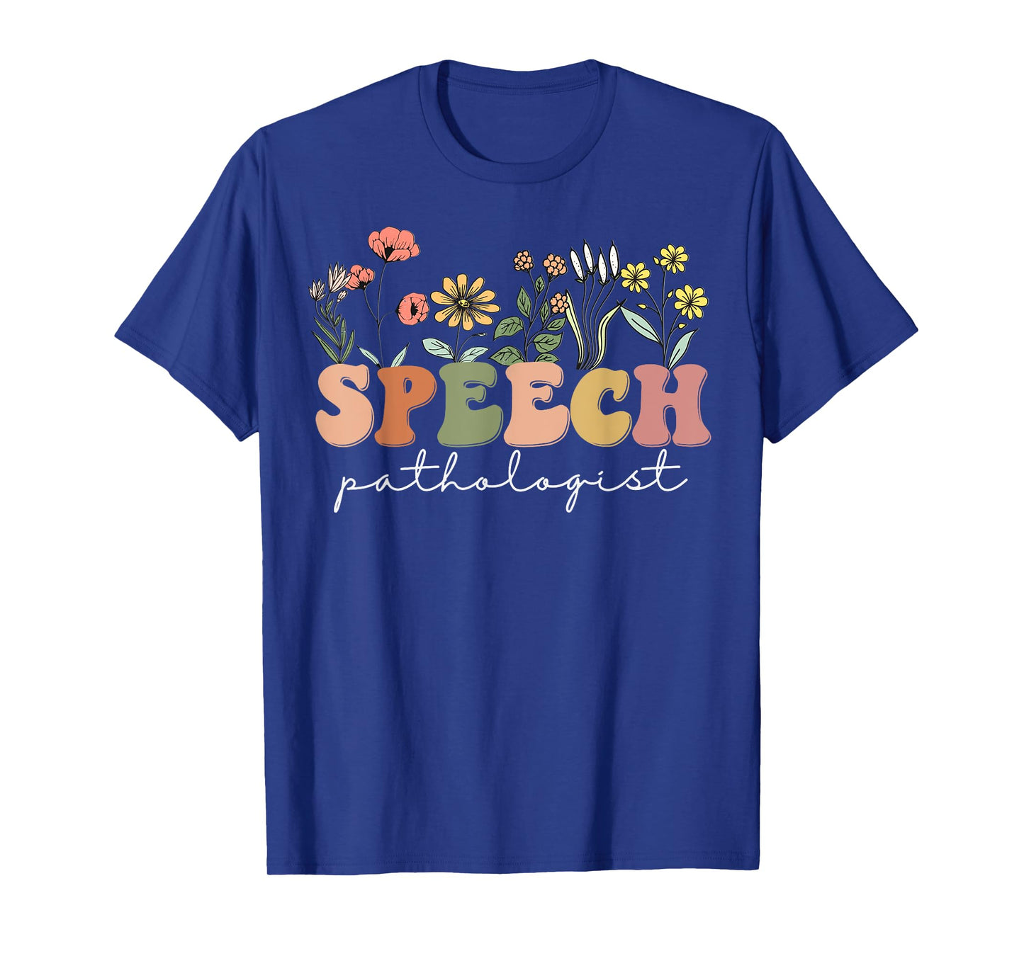 Wildflowers Speech Pathologist Retro Groovy Floral SLP T-Shirt