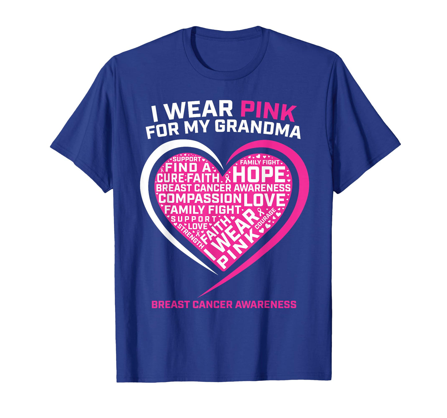 Kids Gift I Wear Pink For My Grandma Breast Cancer Awareness T-Shirt