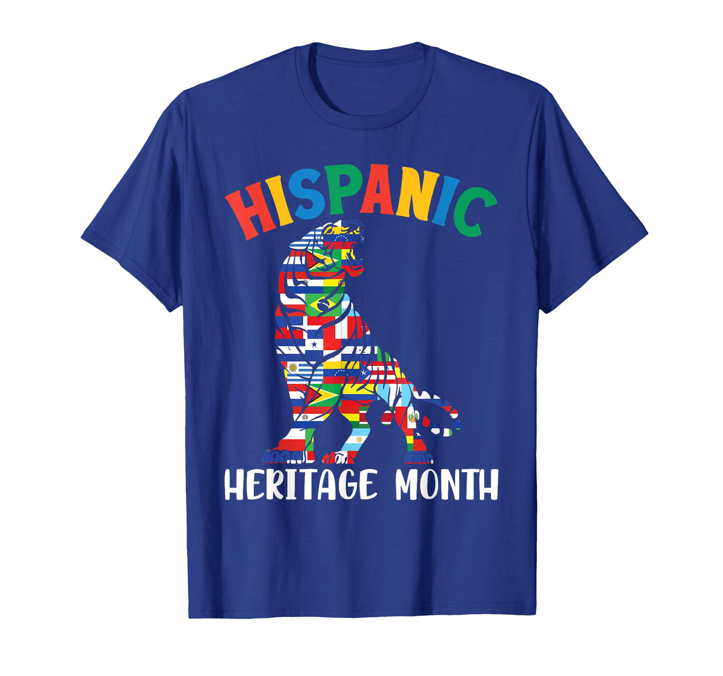 Tiger And Latin American Flags Hispanic Heritage Month Pride T-Shirt
