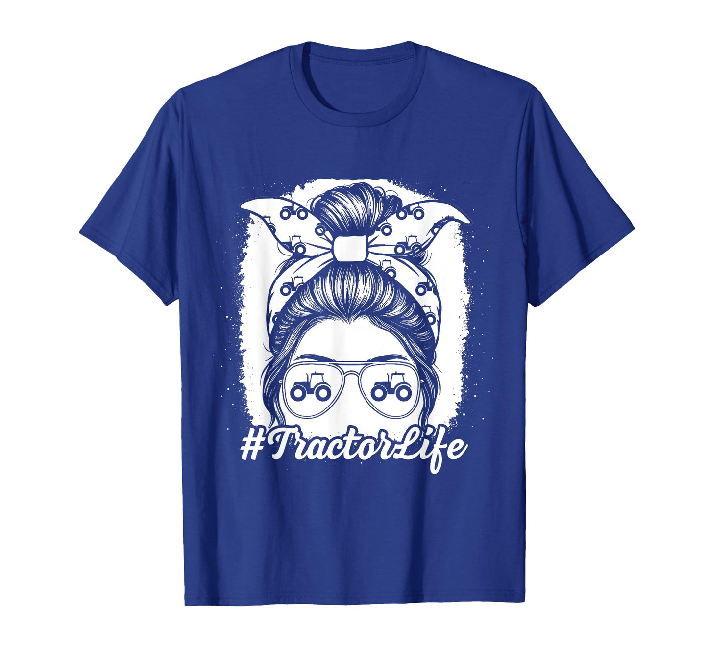 Tractor Life Messy Bun Farm Plow Field Girl Women T-Shirt