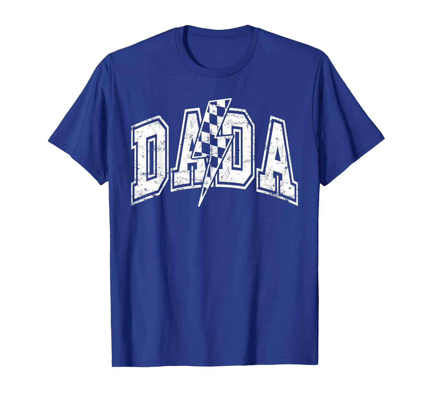 Dada Lightning Bolt Checkered Varsity Dad Men Father's Day T-Shirt