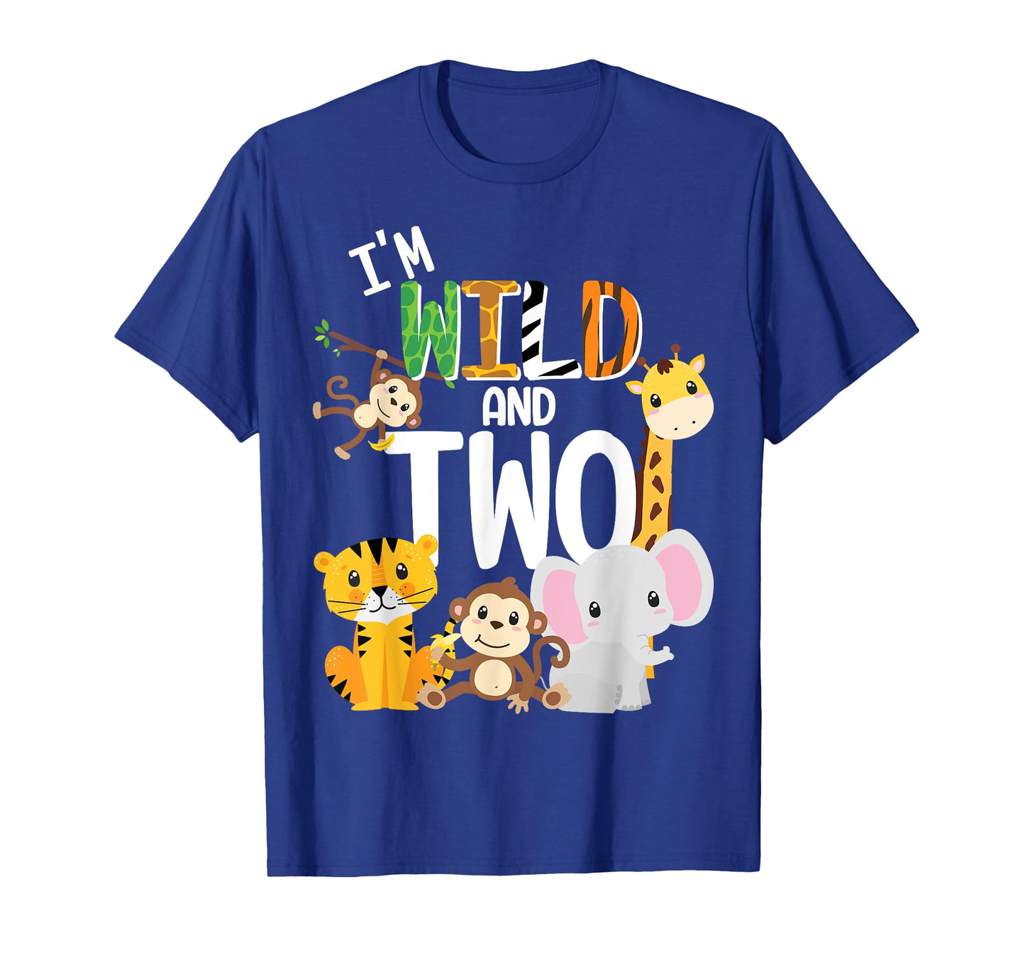 I'm Wild and Two Zoo Theme Birthday Safari Jungle Animals T-Shirt