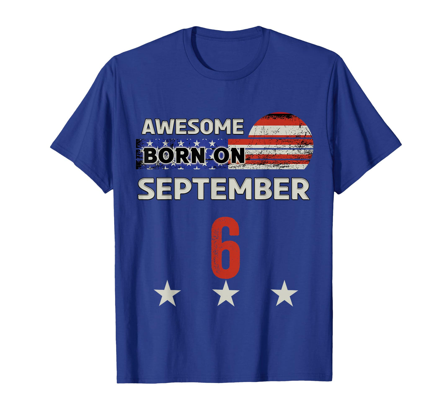 Awesome September 6 Vintage USA Flag Classic September 6th T-Shirt