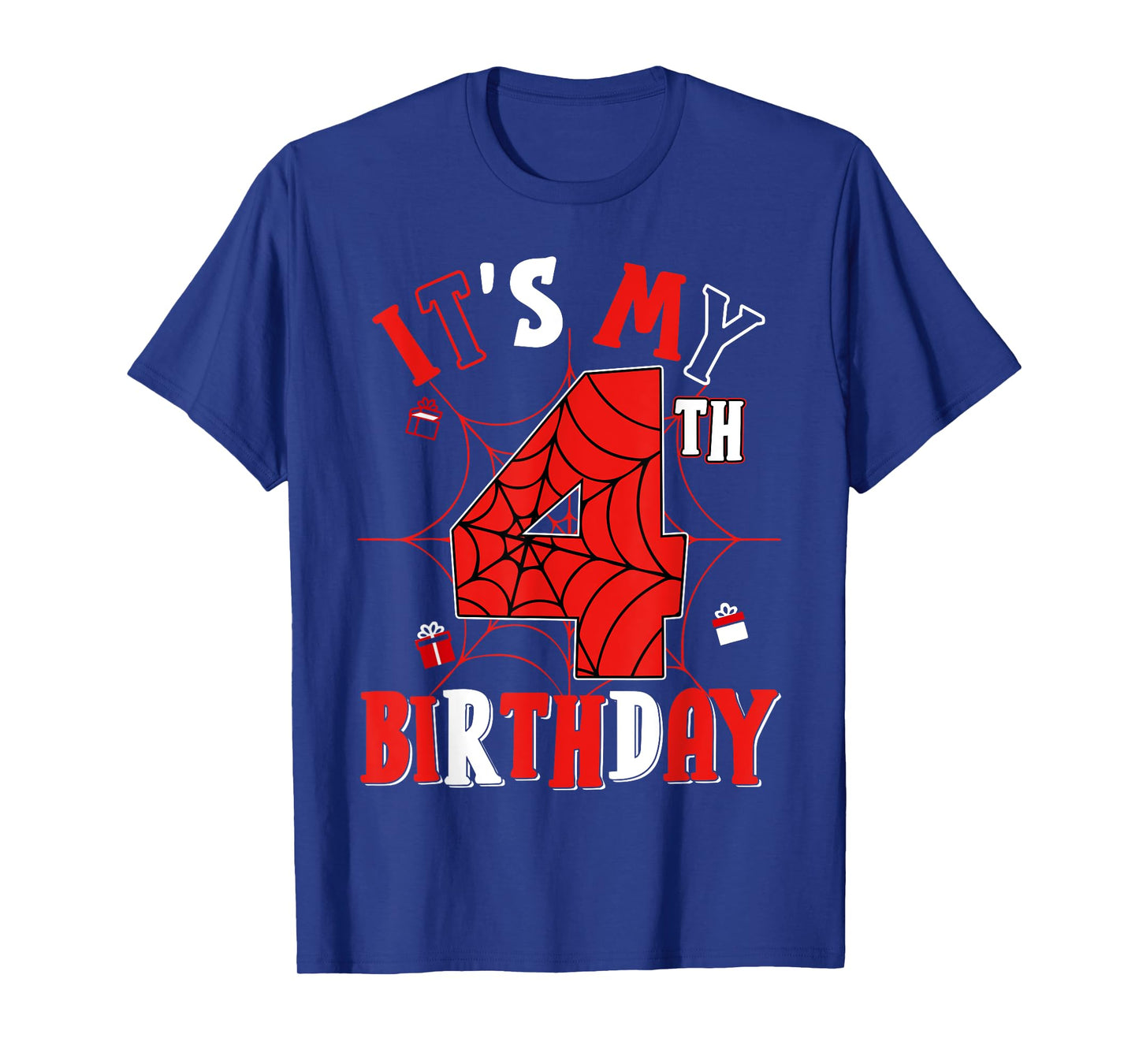 Birthday Party Spider Web Costume It's My 4th Birthday T-Shirt