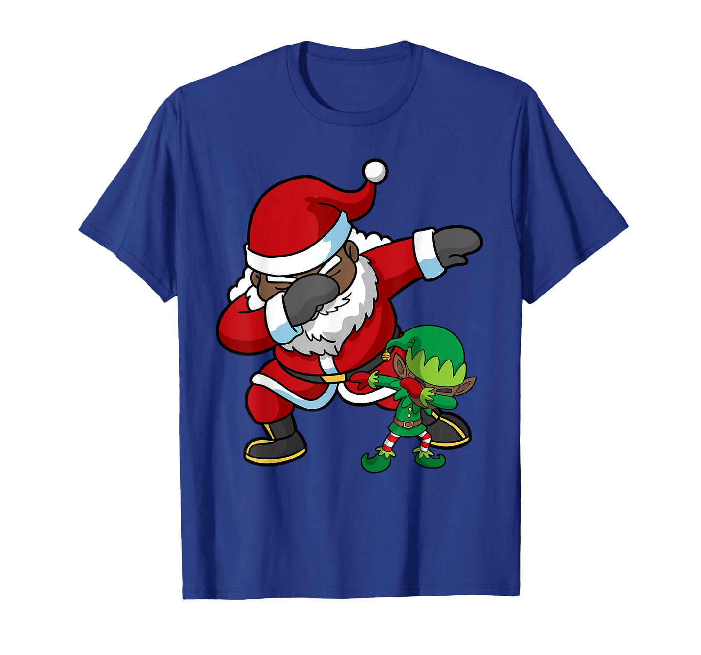 Christmas African American Dabbing Santa Claus Elf Dab Gift T-Shirt