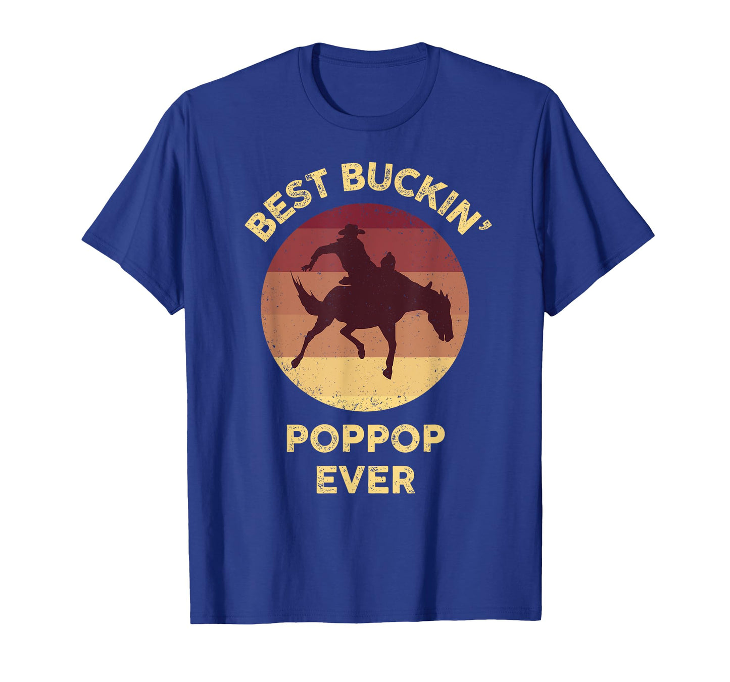 Best Buckin' Poppop Ever Western Rodeo Cowboy Bucking Horse T-Shirt