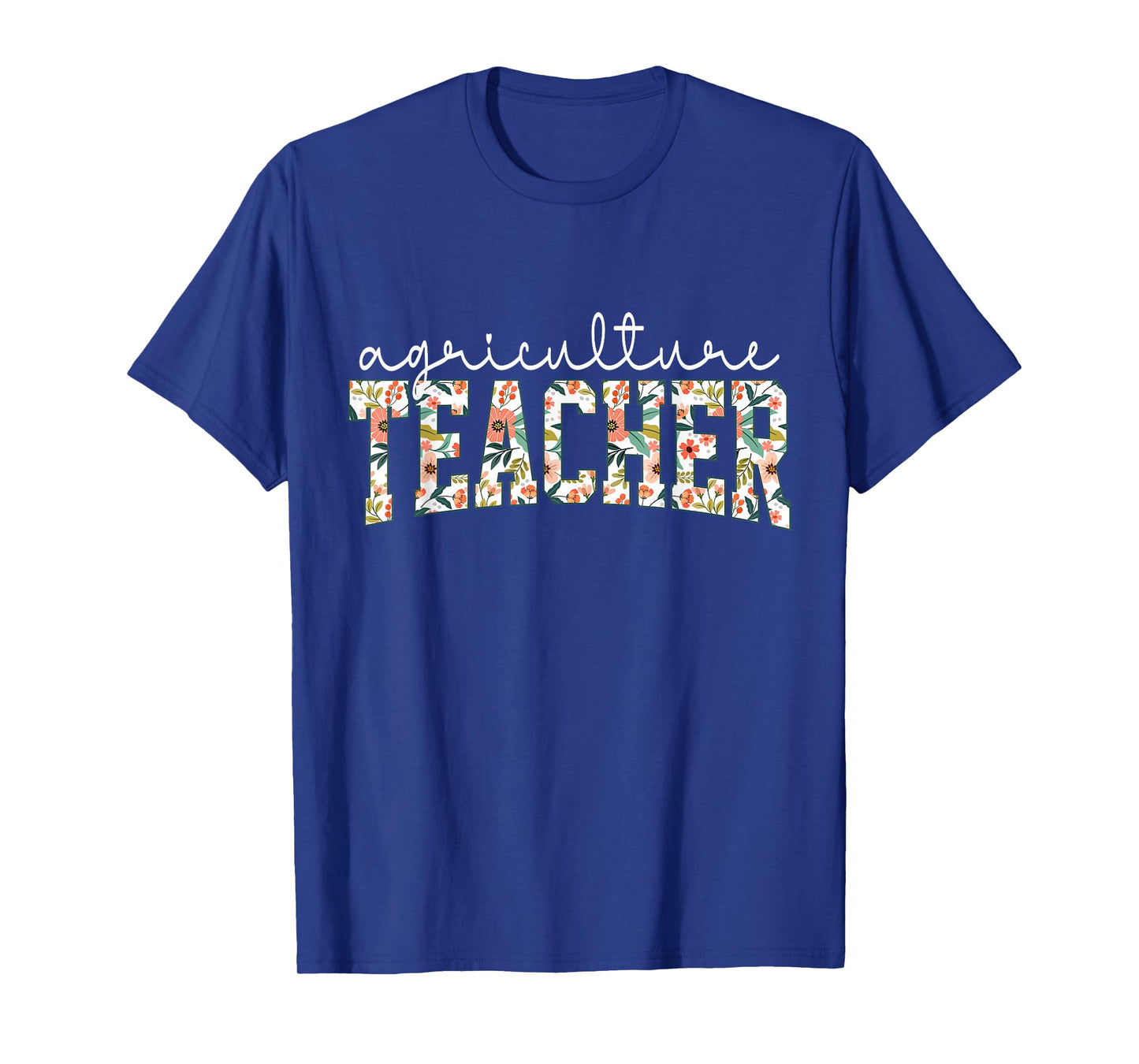 Retro Floral Agriculture Teacher Farmer AG Teacher Team Crew T-Shirt