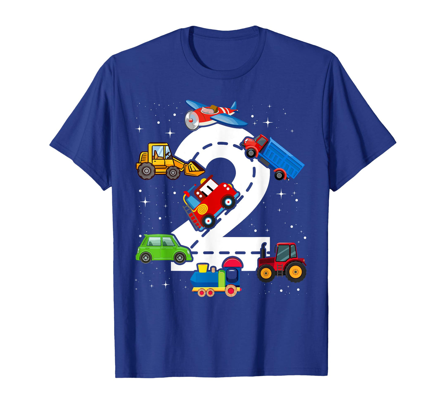 Kids 2nd Birthday Trucks Vehicles Transportation 2 Year Old T-Shirt
