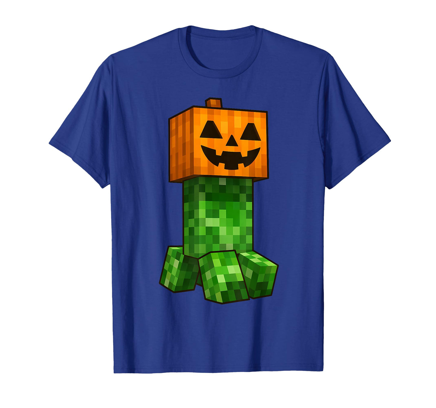 Kids Halloween Gamer Pixel Jack O Lantern Pumpkin Boys Men T-Shirt