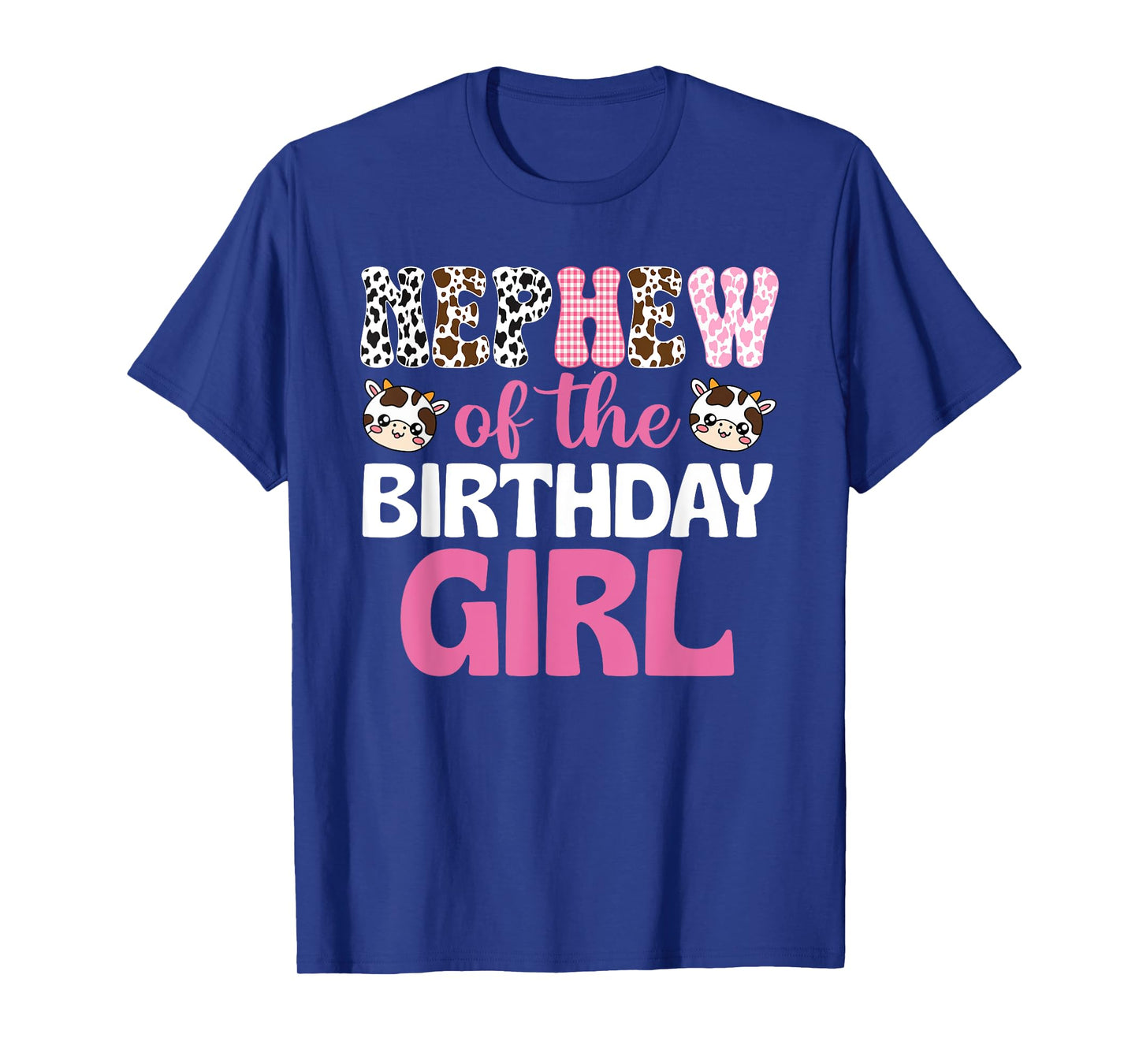 Nephew of The Birthday Girl Cow Farm Family 1St Birthday T-Shirt