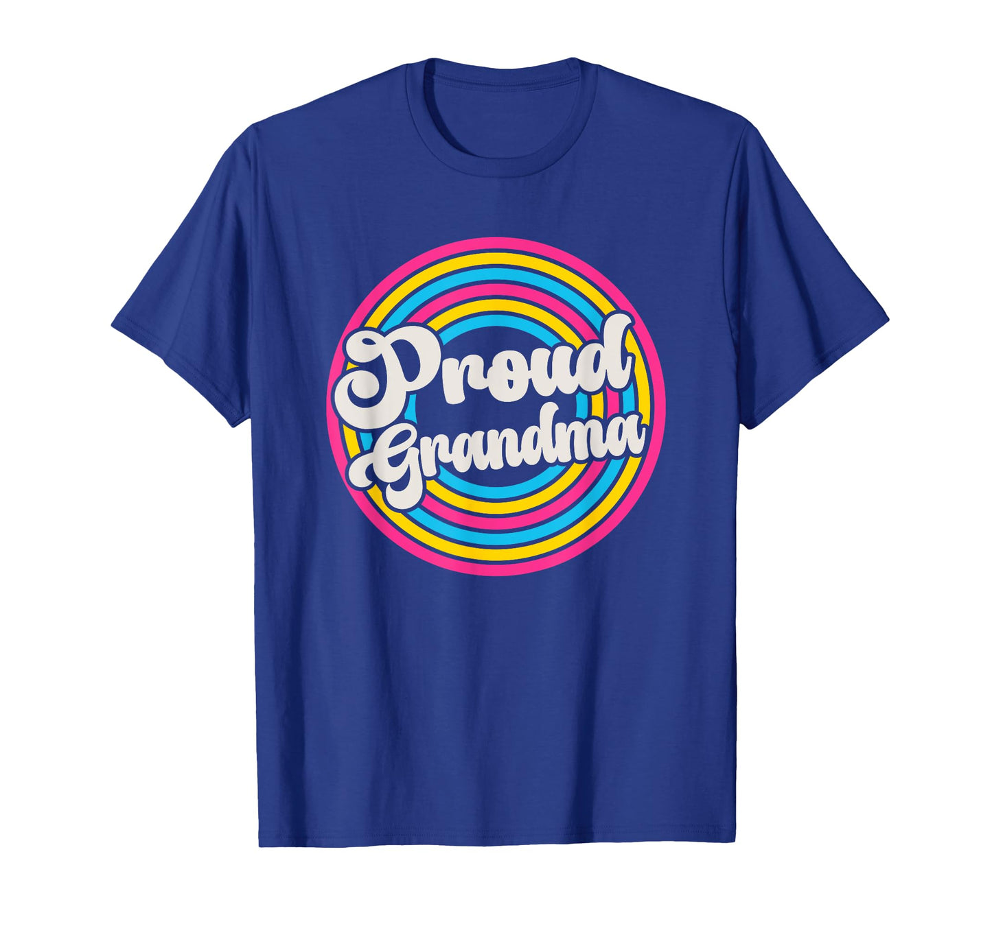 Proud Grandma Groovy LGBTQ Pansexual Pride Pan Flag Family T-Shirt