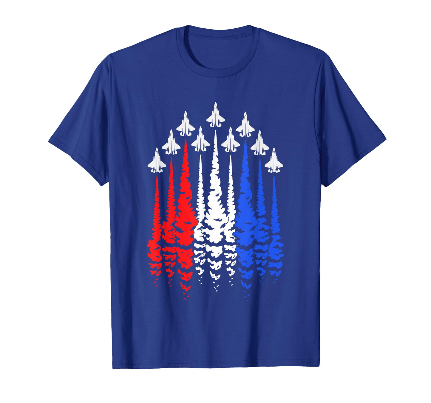 Red White Blue Patriotic Jets USA Flag Men Boys 4th of July T-Shirt