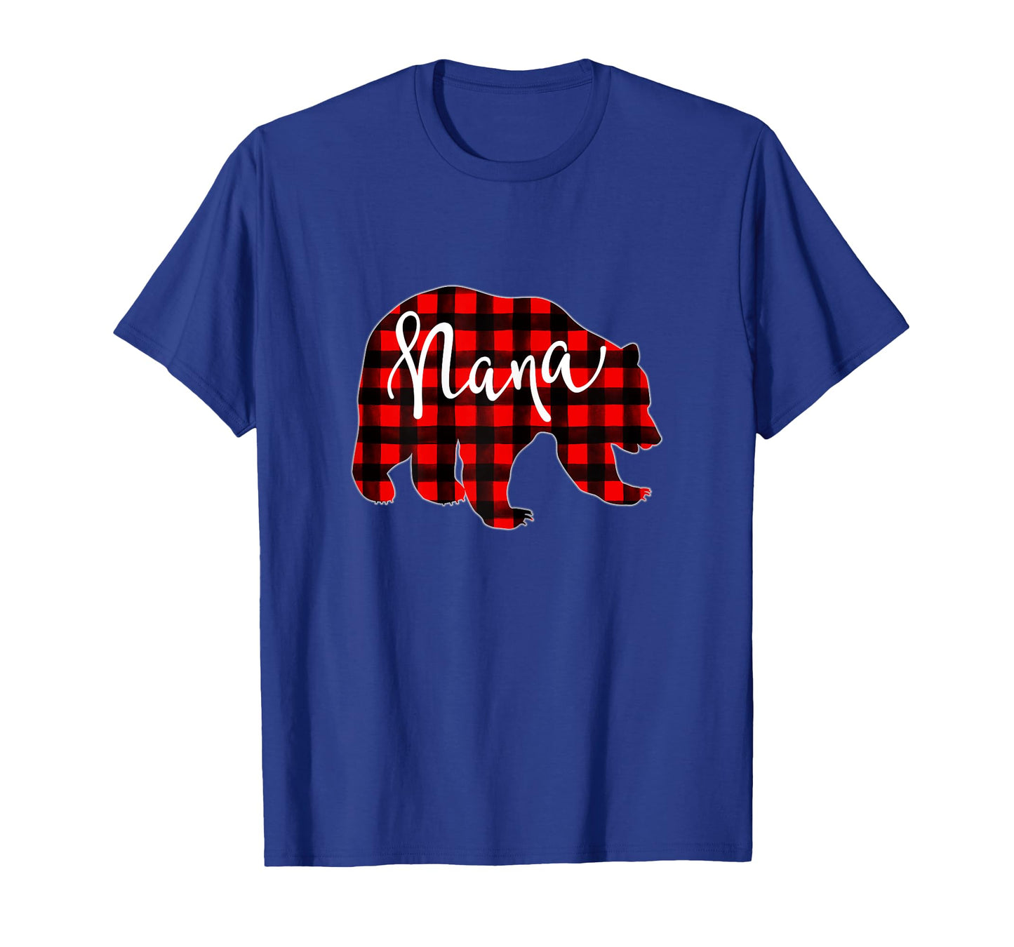Red Plaid Nana Bear Matching Family Christmas Eve Buffalo T-Shirt