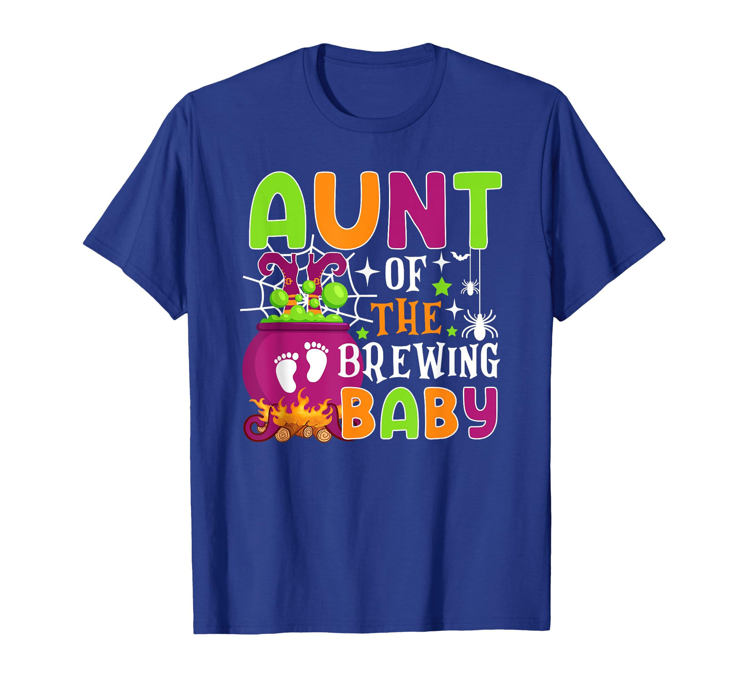 Aunt of Brewing Baby Halloween Theme Baby Shower Spooky T-Shirt