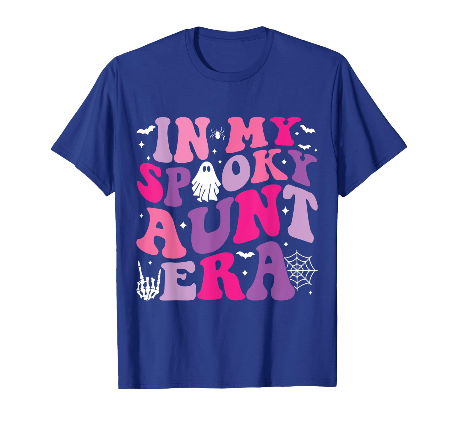 Groovy In My Spooky Aunt Era Hippie Halloween Auntie Ghost T-Shirt