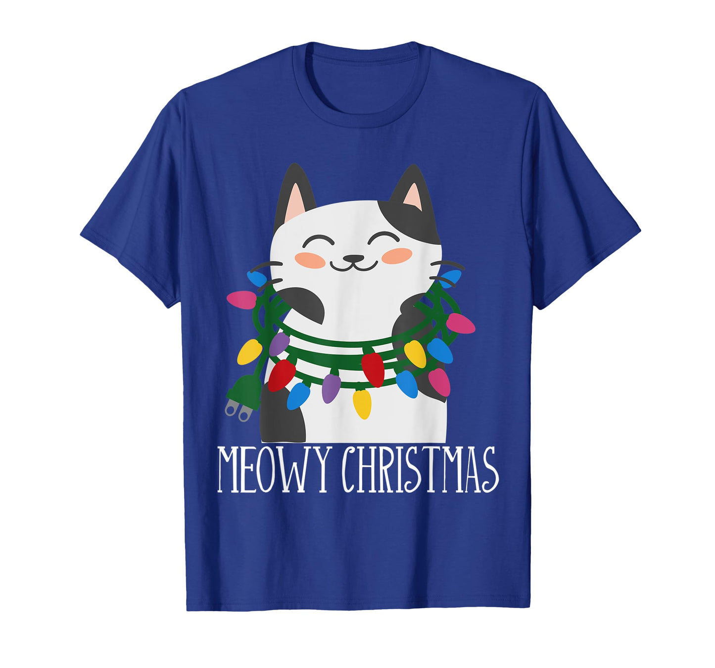 Meowy Christmas Holiday Tshirt - Funny Merry Catmas Tee
