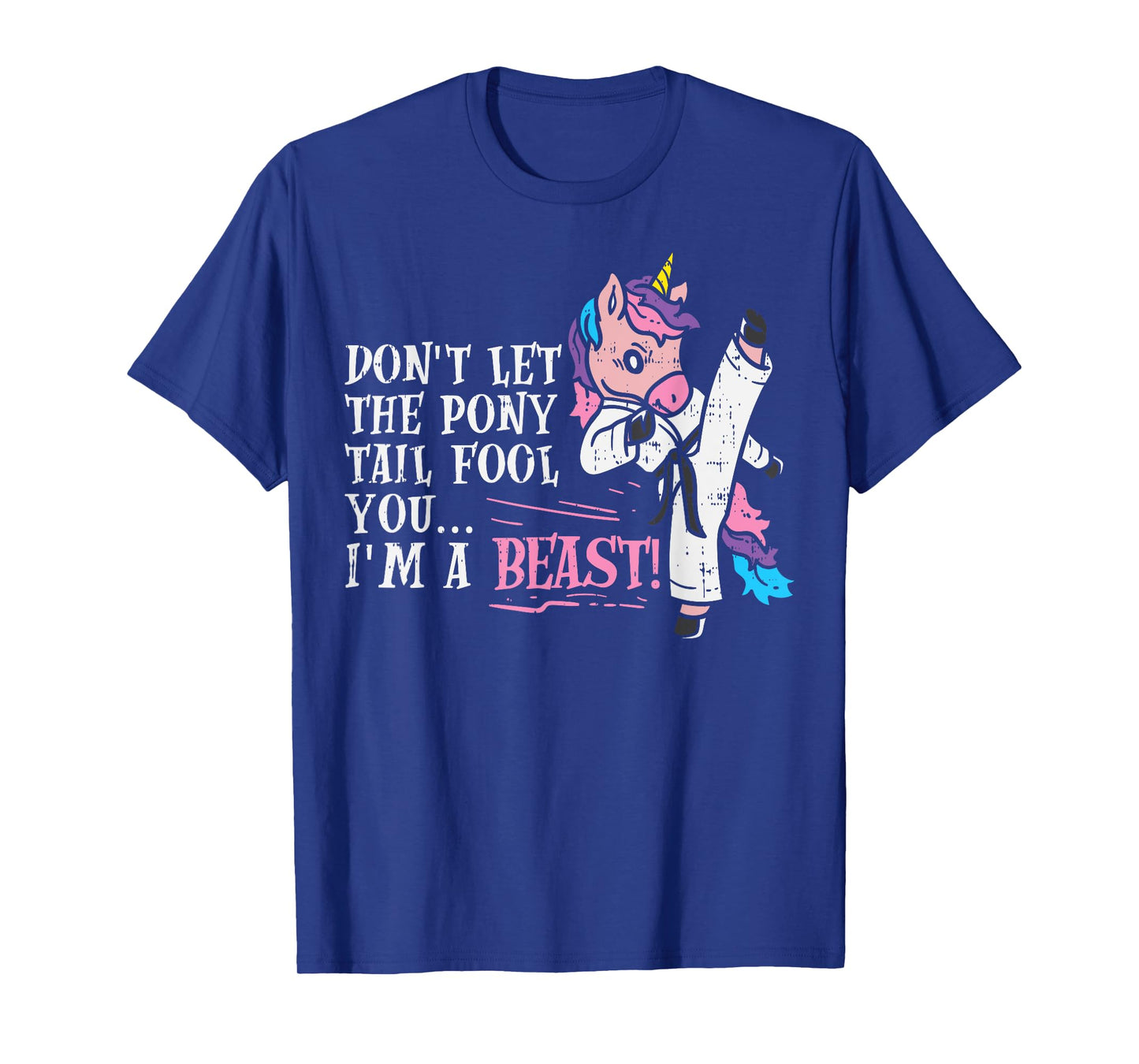 Karate Unicorn Ponytail Beast Cute Martial Arts Girls GIft T-Shirt