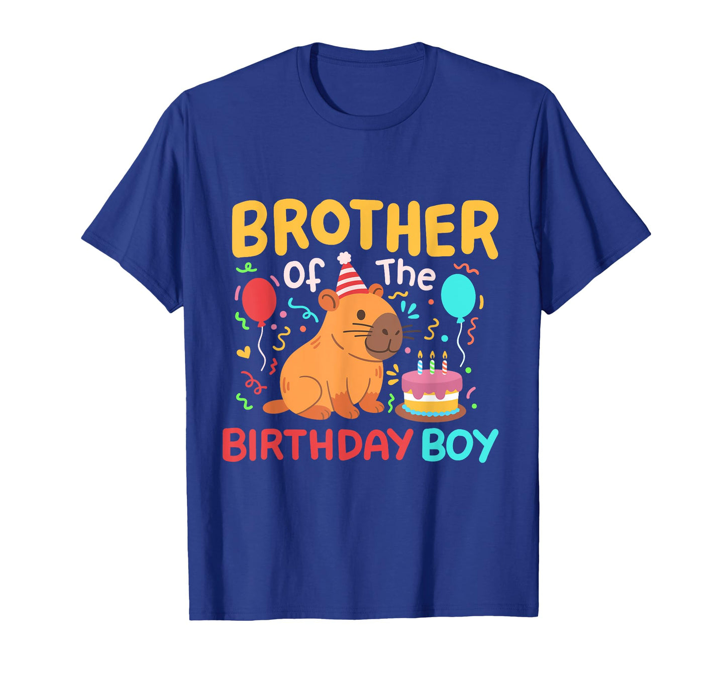 Brother Of The Birthday Boy Cute Capybara Kids Bday Family T-Shirt