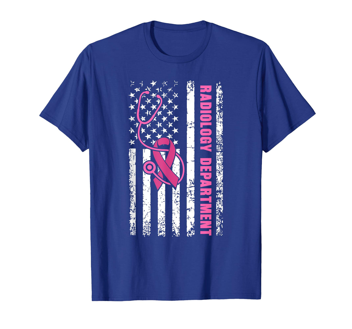 Radiology Department Breast Cancer Awareness USA Flag Nurse T-Shirt