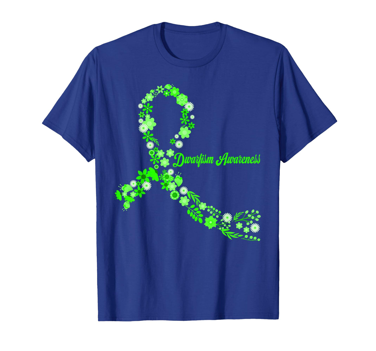 Dwarfism Awareness Hippie Flower Green Ribbon Support T-Shirt