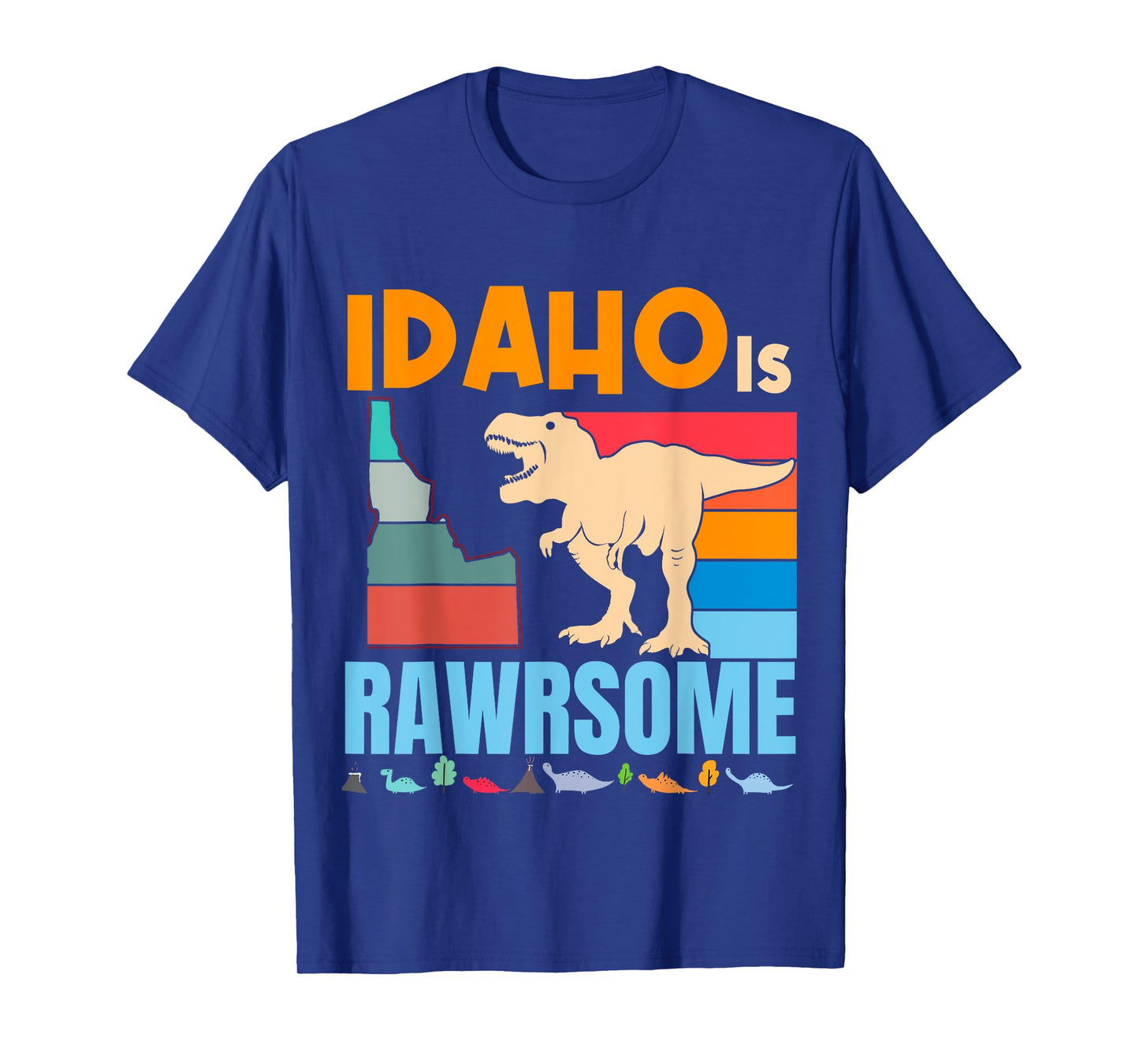 Idaho Is Awesome Dinosaur I Love Idaho Gift Kids Boys Girls T-Shirt
