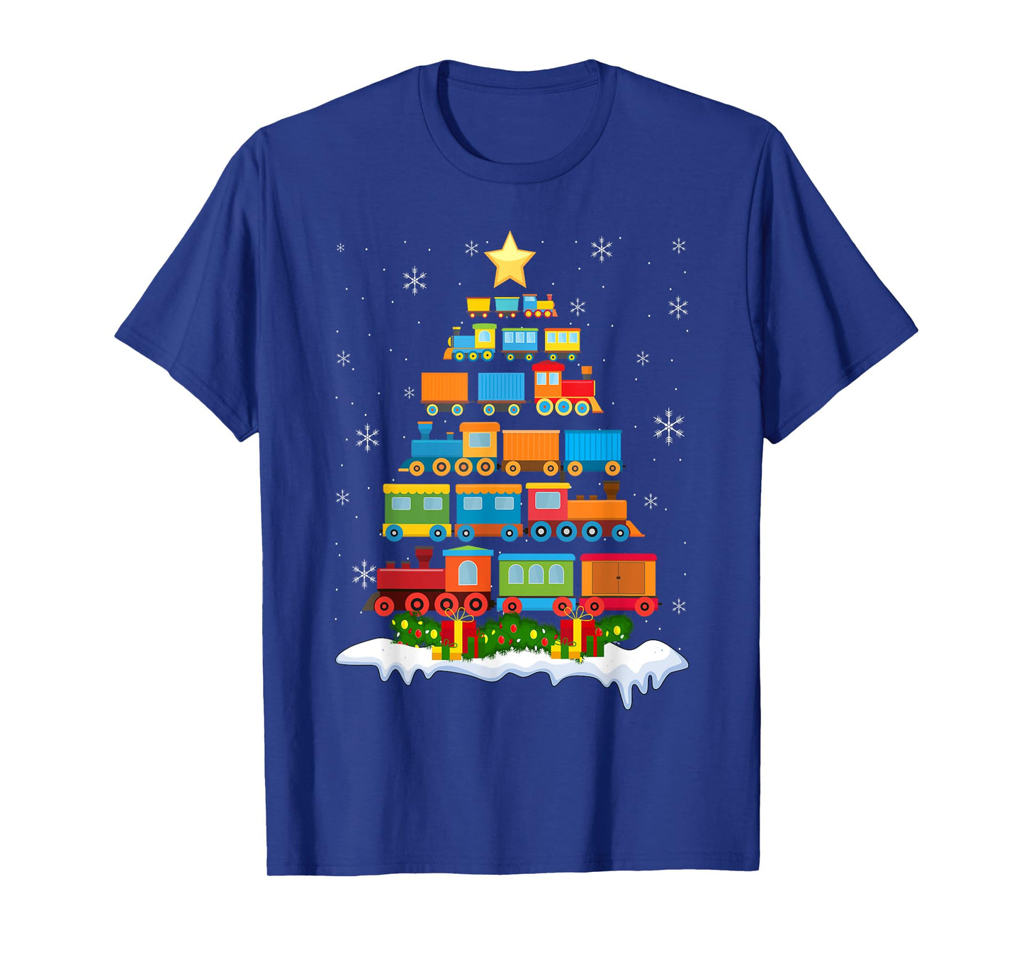 Train Lover Xmas Tree Santa Christmas Train T-Shirt