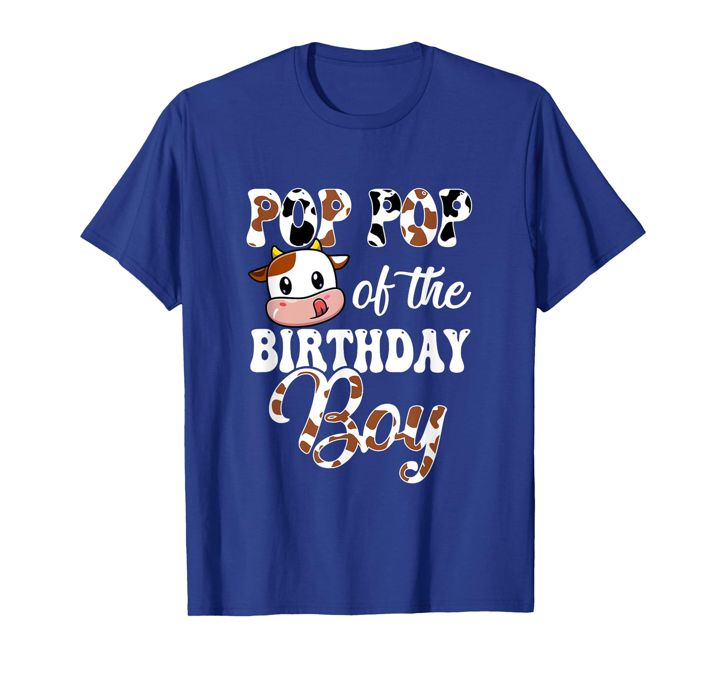 Pop Pop Of The Birthday Boy Cow Farm 1St Birthday Boy T-Shirt