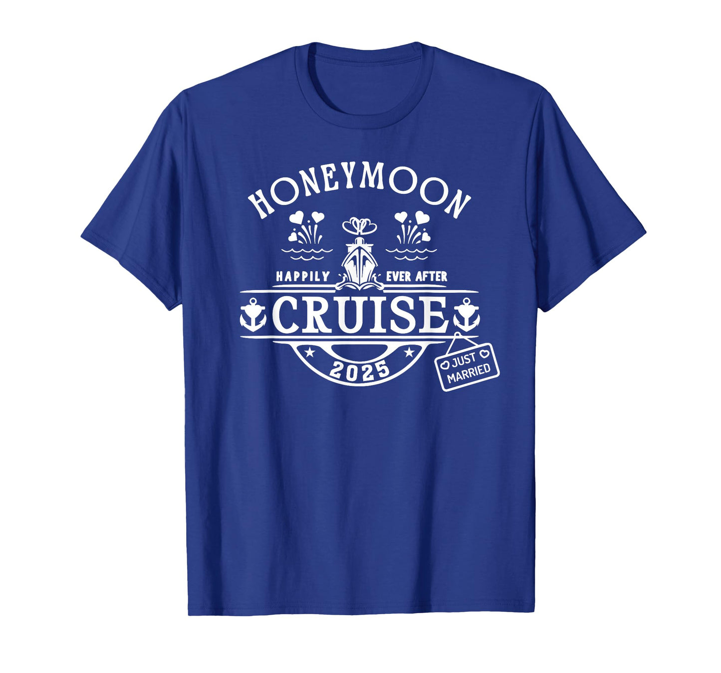 Honeymoon Cruise 2025 Bride And Groom Newlywed Cruising T-Shirt