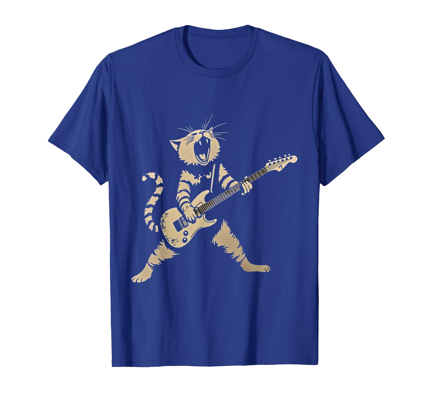 Cat Playing Guitar Rock Star Rock and Roll For Men Women Kid T-Shirt