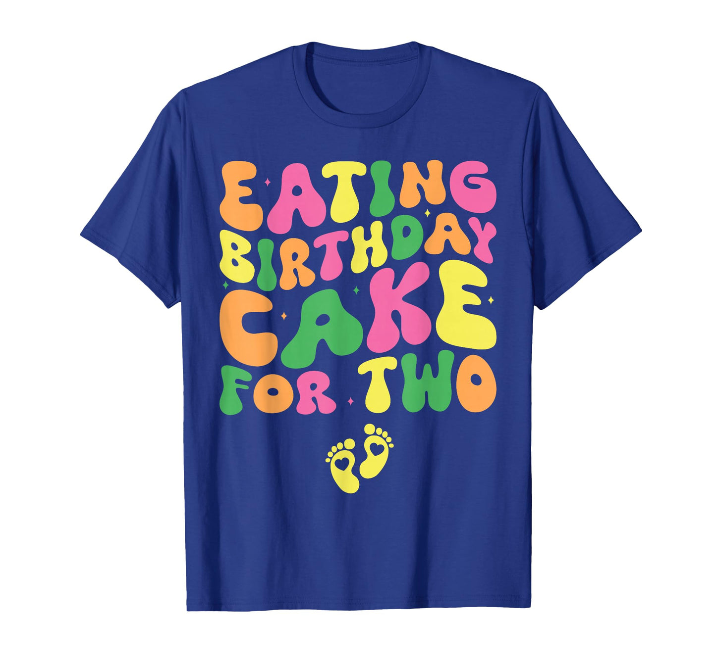 Birthday Pregnancy Announcement Apparel Co. Eating Birthday Cake For Two Pregnancy Announcement T-Shirt - Black, Small, Unisex-Adults, Short Sleeve, T-Shirt